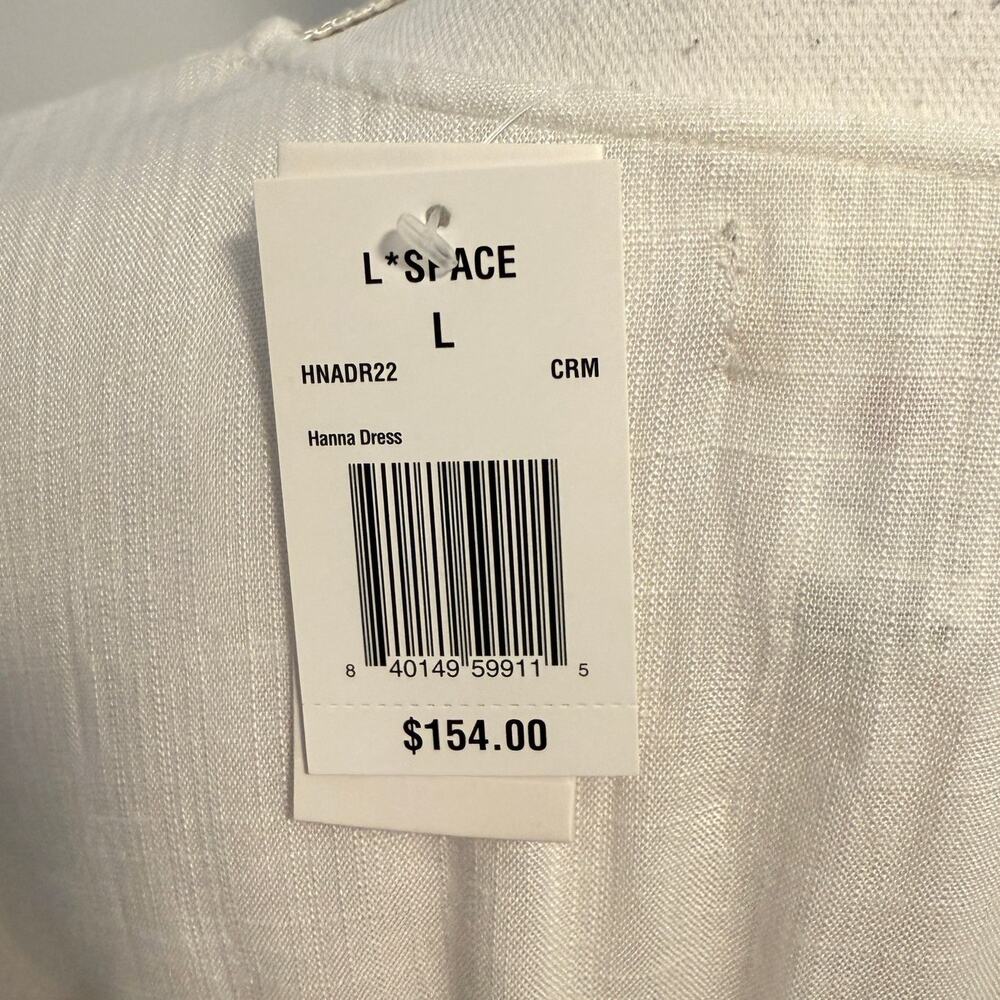 L*SPACE Hanna Balloon Long Sleeve Tiered Maxi Dress In Cream Size Large New - Picture 14 of 15